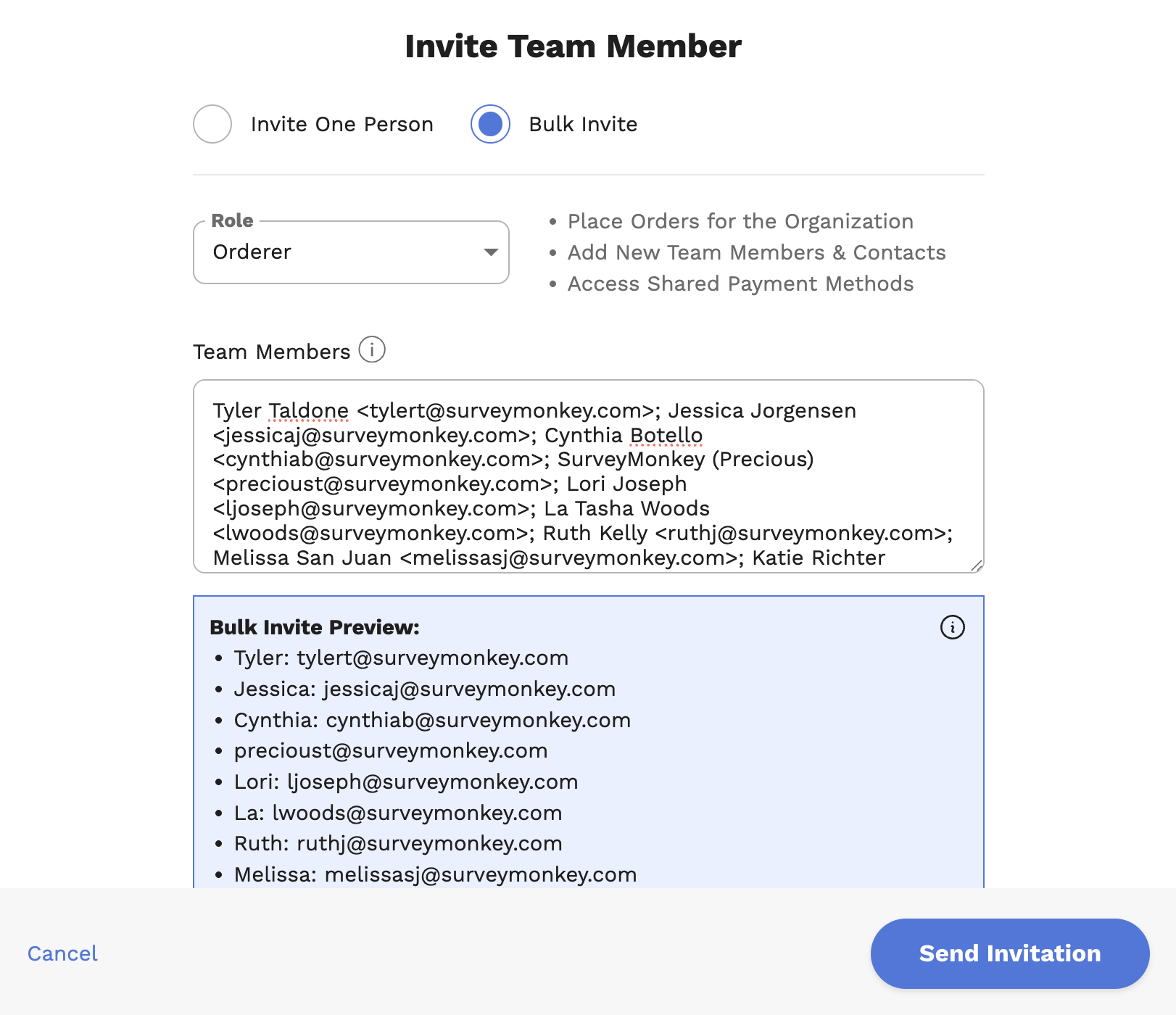 Inviting members in bulk