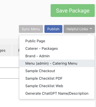 Package Actions Toolbar